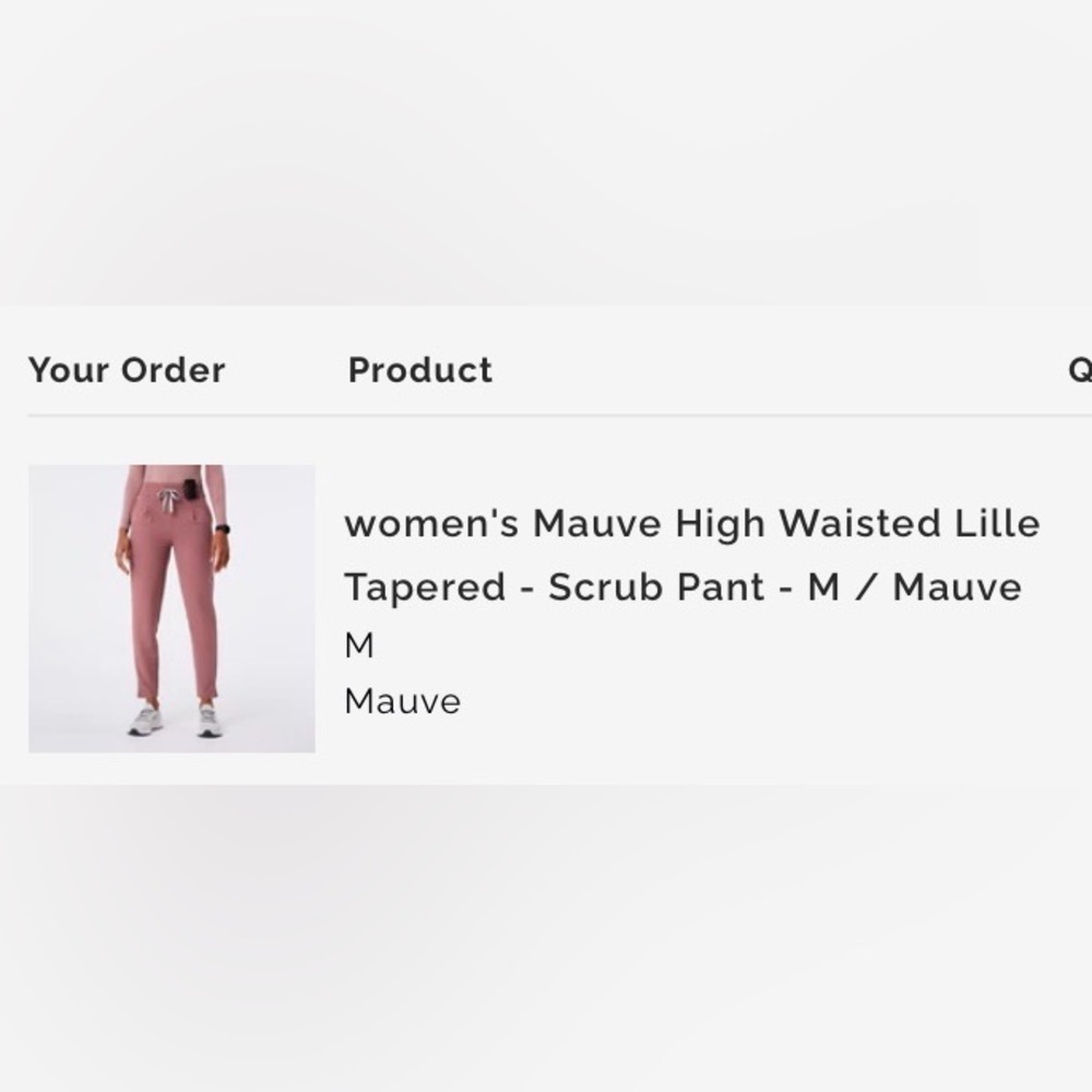 Figs women’s high waisted mauve LILLE tapered pant medium limited edition - Picture 5 of 5